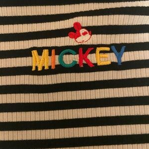 Disney Forever 21 black and white striped turtleneck top